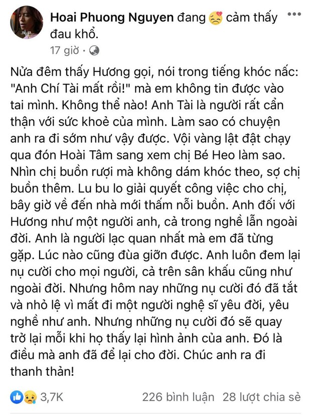 Chồng NS Việt Hương hé lộ tình trạng hiện tại của bà xã cố nghệ sĩ Chí Tài tại Mỹ, ai nghe qua cũng xót xa! - Ảnh 2.