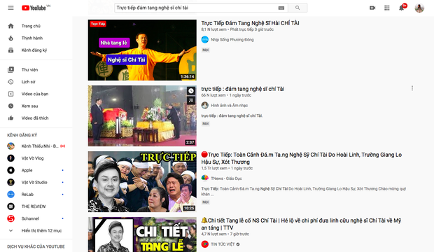 Hàng chục kênh YouTube đăng video giả Trực tiếp đám tang Nghệ sĩ Chí Tài để câu view, cộng đồng phẫn nộ, phản ứng gay gắt - Ảnh 2.