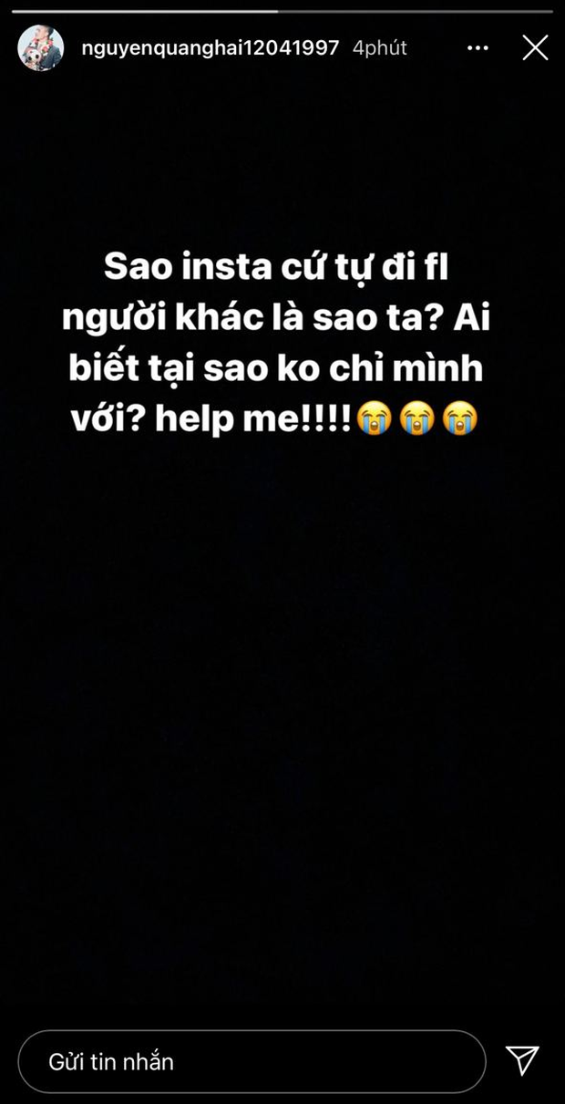 Quang Hải than thở “Instagram cứ tự đi follow người khác”, ngầm phủ nhận chuyện tái hợp Huỳnh Anh? - Ảnh 2.