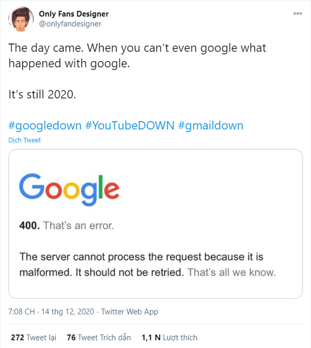 Google sập diện rộng trên toàn cầu khiến cộng đồng điên cuồng báo lỗi, nhưng thật ra trước đây còn nhiều lỗi nghiêm trọng hơn thế nữa! - Ảnh 6.