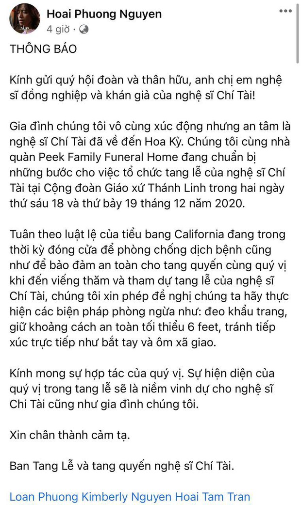 Viet Huong's husband, on behalf of his family, clearly indicated the points to consider when he attended NS Chi Tai's funeral in the US - Photo 2.