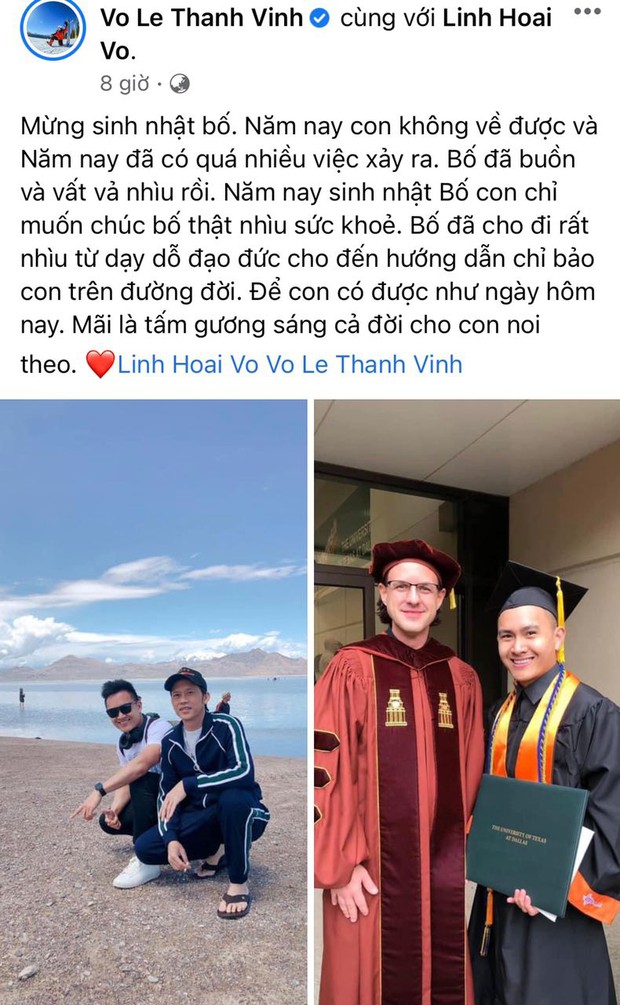 Xúc động lời chúc sinh nhật con trai dành cho NS Hoài Linh: “Bố đã buồn và khóc nhiều rồi, con chỉ muốn chúc bố thật nhiều sức khoẻ” - Ảnh 2.