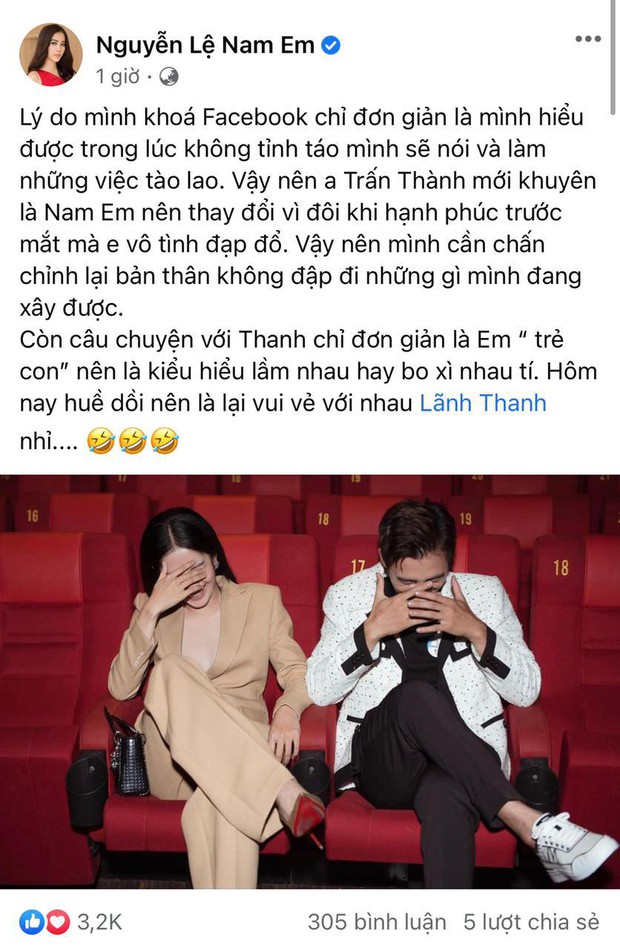 Nam Em lên tiếng sau khi bị Trấn Thành gọi là drama queen, tiết lộ tình trạng hiện tại với Lãnh Thanh sau cú lừa - Ảnh 2.