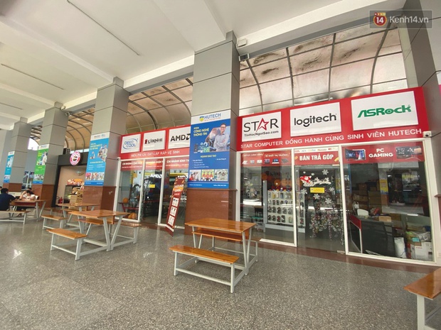 Đại học HUTECH vắng vẻ, các cửa hàng bên trong tạm dừng buôn bán sau khi BN1342 khai báo từng đến trường trong thời gian cách ly - Ảnh 4.