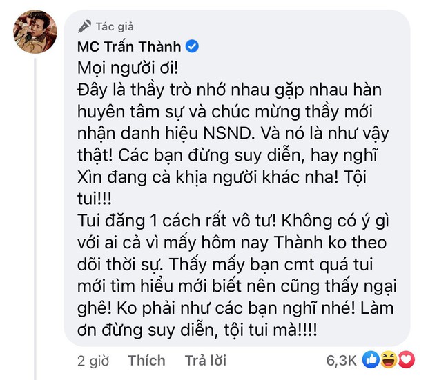 Tran Thanh spoke out clearly when he was accused of posting a photo with the British Vietnamese artist for the noisy Queen Cat Phuong - Photo 3.