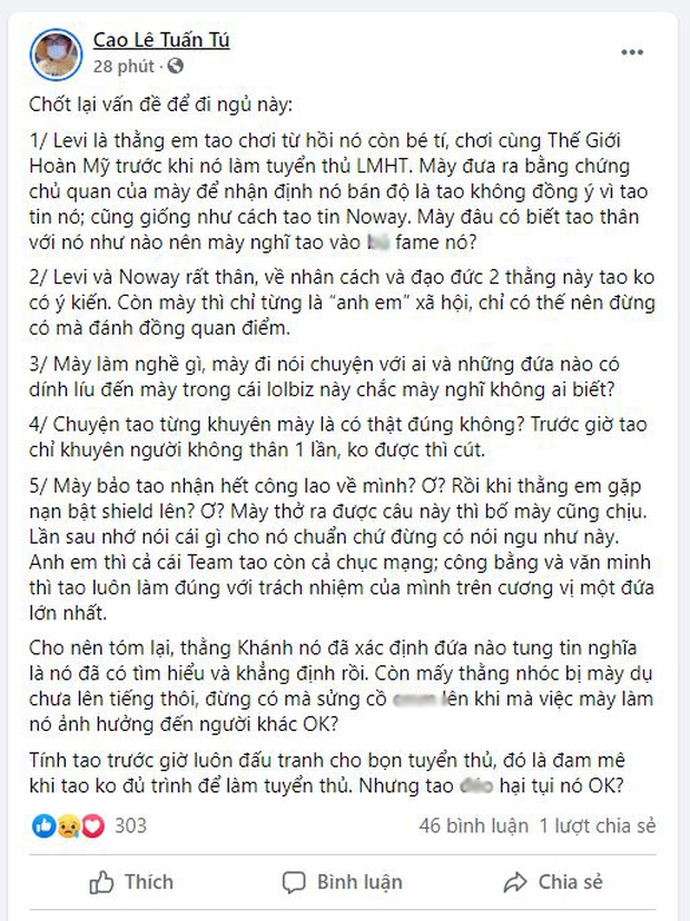 Quản lý SBTC và GAM Esports phản ứng quyết liệt, bảo vệ Levi trước tin đồn bán độ 100 triệu đồng - Ảnh 5.