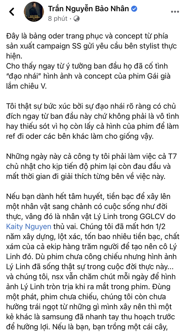 Đạo diễn Gái Già Lắm Chiêu tung bằng chứng tố cáo Samsung cố ý đạo ý tưởng phim đến từng chi tiết - Ảnh 1.