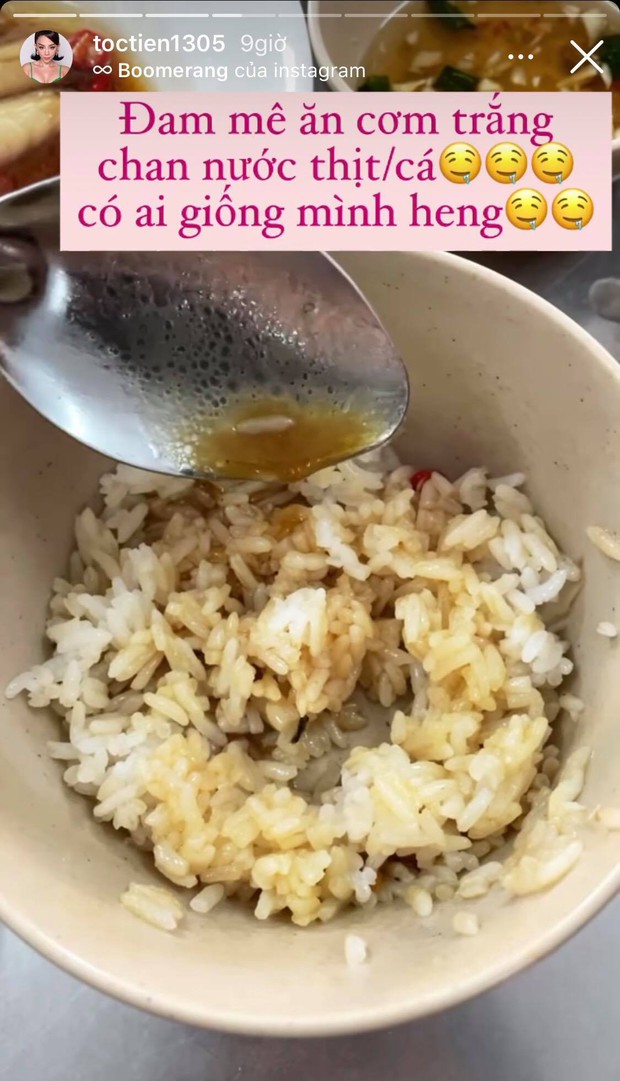 Tóc Tiên khoe một kiểu ăn cơm giản dị mà gần như người Việt nào cũng mê: chẳng cần thịt thà nhưng vẫn hết bay mấy bát! - Ảnh 1.