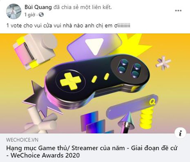 WeChoice Awards 2020 chính thức có hạng mục mới Game thủ/ Streamer của năm, cộng đồng hào hứng đón nhận - Ảnh 6.