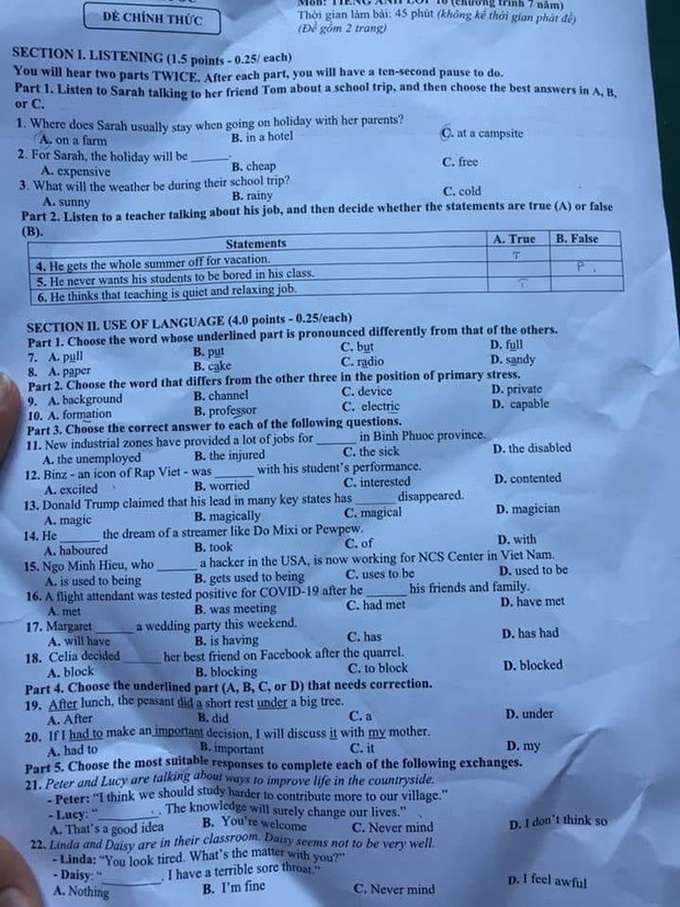 Cộng đồng mạng xôn xao với đề thi tiếng Anh có câu hỏi liên quan đến Hieupc, chính chủ ngay lập tức lên tiếng nhắc khéo đáp án - Ảnh 3.
