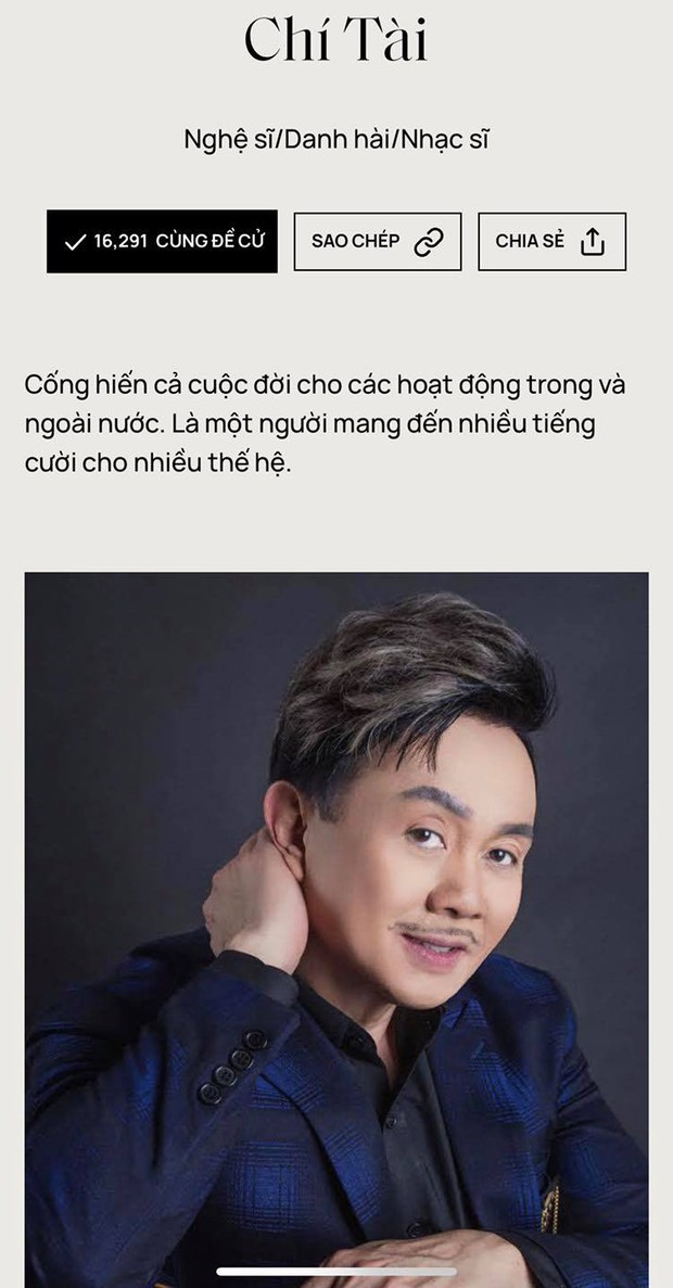 Fanpage chia sẻ xúc động khi cố NS Chí Tài được đề cử ở hạng mục Nghệ sĩ có hoạt động nổi bật tại WeChoice 2020 - Ảnh 2.