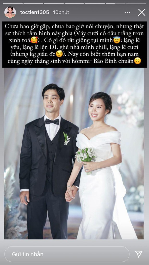 Tóc Tiên bất ngờ có chia sẻ gây chú ý về đám cưới Công Phượng, tiết lộ loạt điểm trùng khớp của 2 cặp vợ chồng son - Ảnh 2. Tóc Tiên bất ngờ có chia sẻ gây chú ý về đám cưới Công Phượng, tiết lộ loạt điểm trùng khớp của 2 cặp vợ chồng son - Ảnh 2.