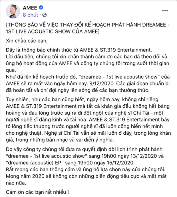 Trịnh Thăng Bình, AMEE quyết định dời ngày công chiếu sản phẩm âm nhạc, bày tỏ tiếc thương trước sự ra đi của nghệ sĩ Chí Tài - Ảnh 5.