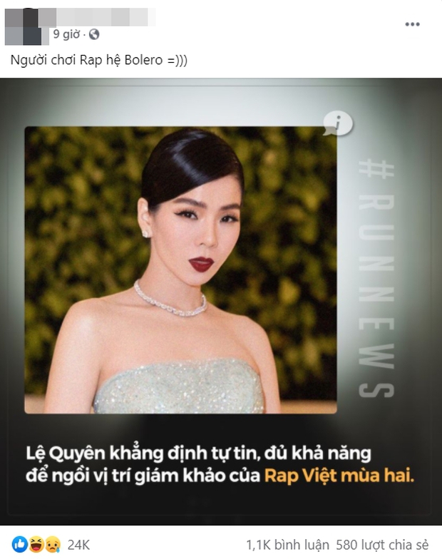 Cư dân mạng rôm rả phát ngôn gây sốc Tôi đủ khả năng làm giám khảo Rap Việt của Lệ Quyên, nhưng thực hư ra sao? - Ảnh 1. Cư dân mạng rôm rả phát ngôn gây sốc Tôi đủ khả năng làm giám khảo Rap Việt của Lệ Quyên, nhưng thực hư ra sao? - Ảnh 1.