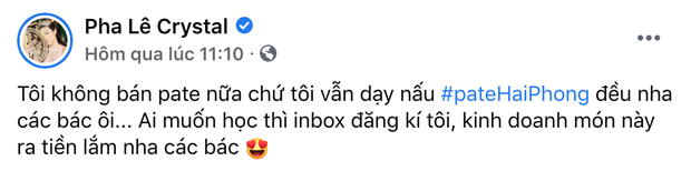 Pha Lê thông báo học phí làm pate 100 triệu, cộng đồng mạng tranh cãi dữ dội trước mức giá nghìn đô - Ảnh 1. Pha Lê thông báo học phí làm pate 100 triệu, cộng đồng mạng tranh cãi dữ dội trước mức giá nghìn đô - Ảnh 1.