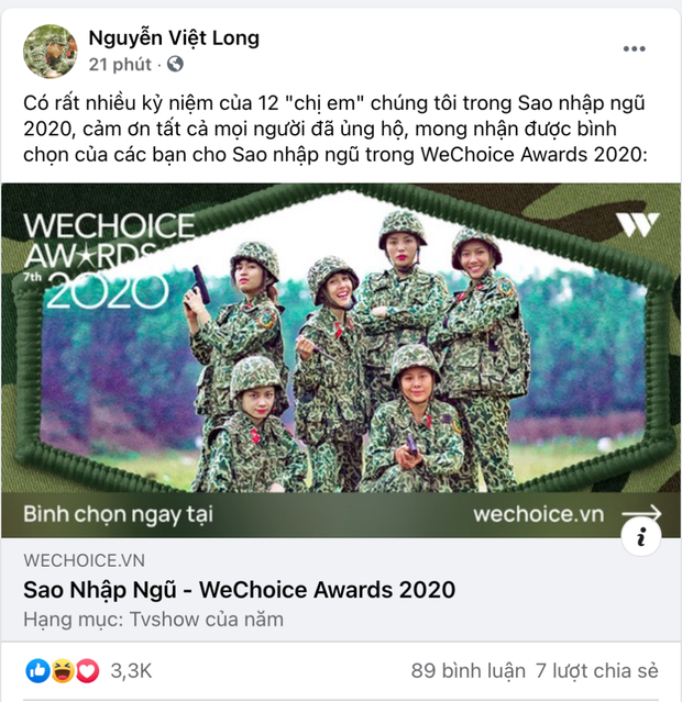 Cổng bình chọn WeChoice Awards 2020 vừa mở, dân tình đã kêu gọi vote ào ào tưng bừng trên MXH - Ảnh 9. Cổng bình chọn WeChoice Awards 2020 vừa mở, dân tình đã kêu gọi vote ào ào tưng bừng trên MXH - Ảnh 9.
