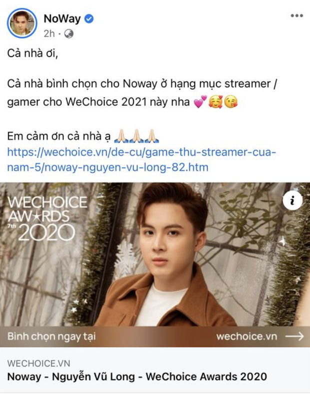 Cổng bình chọn WeChoice Awards 2020 vừa mở, dân tình đã kêu gọi vote ào ào tưng bừng trên MXH - Ảnh 12. Cổng bình chọn WeChoice Awards 2020 vừa mở, dân tình đã kêu gọi vote ào ào tưng bừng trên MXH - Ảnh 12.