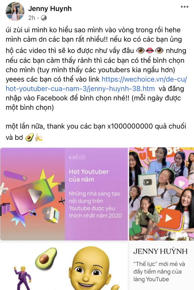 Cập nhật đường đua vote WeChoice: Nhóm Founder Nghiện Nhà phô trương thanh thế, Ẩm Thực Mẹ Làm được 1977 Vlog kêu gọi giúp - Ảnh 5. Cập nhật đường đua vote WeChoice: Nhóm Founder Nghiện Nhà phô trương thanh thế, Ẩm Thực Mẹ Làm được 1977 Vlog kêu gọi giúp - Ảnh 5.