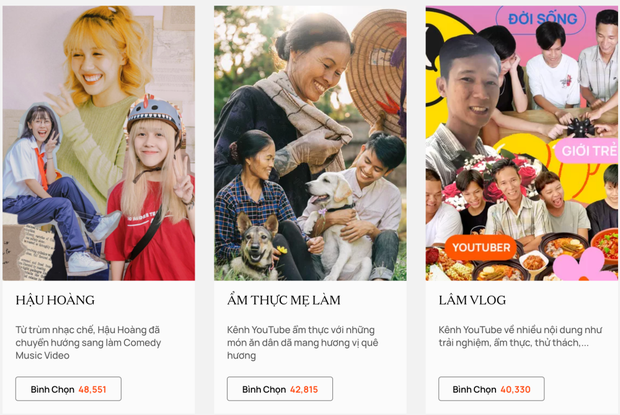 WeChoice Awards 2020: Đua vote quyết liệt ở hạng mục Hot YouTuber của năm, Hậu Hoàng tạm dẫn đầu nhờ lời kêu gọi của Mũi trưởng! - Ảnh 2.