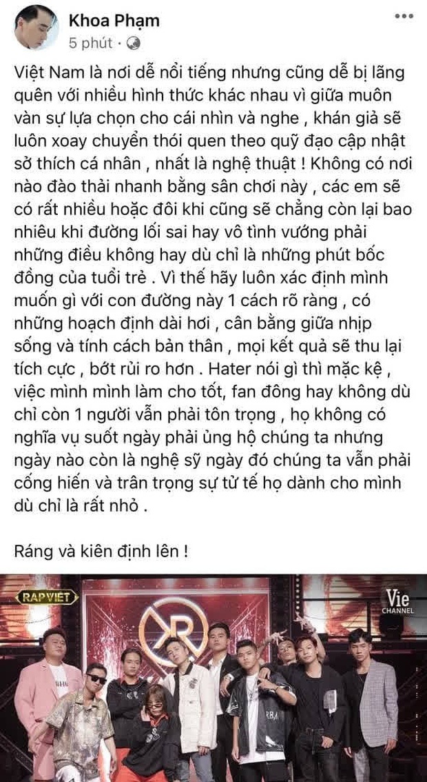 Sau track diss bảo thủ của rapper có tiếng Underground, Karik lên tiếng: Đừng khịa anh em Rap Việt và King Of Rap nữa - Ảnh 9. Sau track diss bảo thủ của rapper có tiếng Underground, Karik lên tiếng: Đừng khịa anh em Rap Việt và King Of Rap nữa - Ảnh 9.