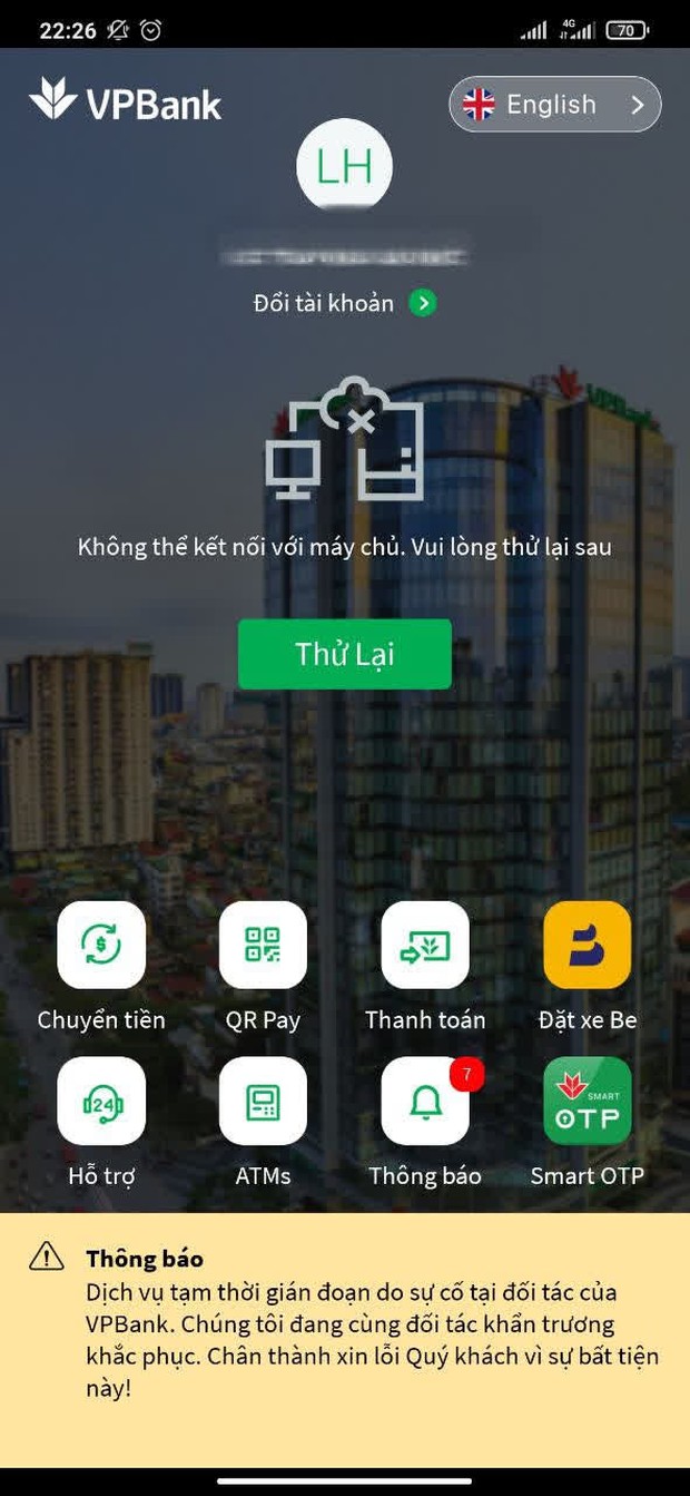 VPBank, TPBank cùng nhiều ngân hàng gặp lỗi data toàn hệ thống, người dùng hoang mang - Ảnh 1.