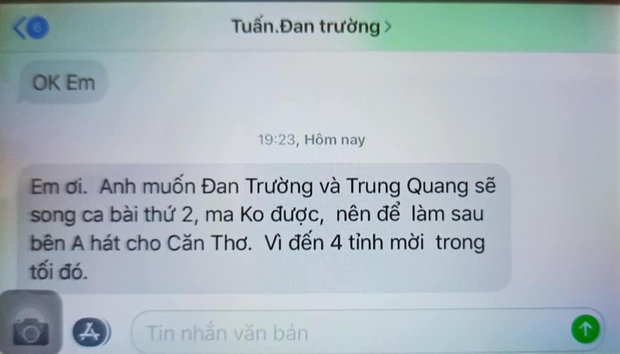 Biến căng: Quản lý Đan Trường bị tố lật show phút chót vì gài thêm CS Trung Quang bất thành, đăng tâm thư giải thích - Ảnh 5. Biến căng: Quản lý Đan Trường bị tố lật show phút chót vì gài thêm CS Trung Quang bất thành, đăng tâm thư giải thích - Ảnh 5.
