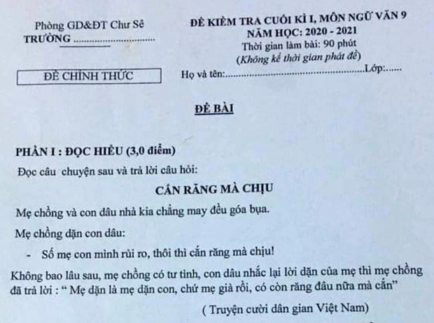 Giáo viên ở Gia Lai ra đề Ngữ văn có nội dung nhạy cảm - Ảnh 1.