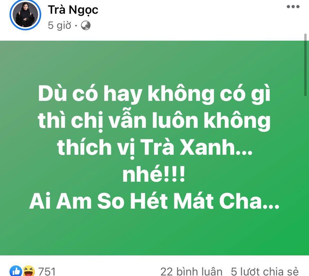 Dàn sao Vbiz đồng loạt đăng status nhắc đến “trà xanh”: Diễn viên Trà Ngọc bất thình lình bị gọi tên, Thái Trinh gợi nhớ chuyện cũ? - Ảnh 3. Dàn sao Vbiz đồng loạt đăng status nhắc đến “trà xanh”: Diễn viên Trà Ngọc bất thình lình bị gọi tên, Thái Trinh gợi nhớ chuyện cũ? - Ảnh 3.