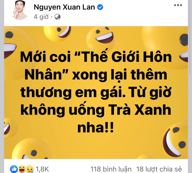 Dàn sao Vbiz đồng loạt đăng status nhắc đến “trà xanh”: Diễn viên Trà Ngọc bất thình lình bị gọi tên, Thái Trinh gợi nhớ chuyện cũ? - Ảnh 6. Dàn sao Vbiz đồng loạt đăng status nhắc đến “trà xanh”: Diễn viên Trà Ngọc bất thình lình bị gọi tên, Thái Trinh gợi nhớ chuyện cũ? - Ảnh 6.