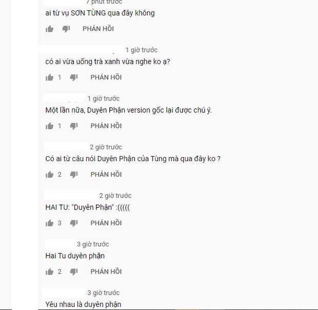 Phía dưới bài hát Duyên Phận của Như Quỳnh tràn ngập bình luận của netizen: Sơn Tùng M-TP và Hai Tu Duyên Phận đã đưa tôi đến đây! - Ảnh 2. Phía dưới bài hát Duyên Phận của Như Quỳnh tràn ngập bình luận của netizen: Sơn Tùng M-TP và Hai Tu Duyên Phận đã đưa tôi đến đây! - Ảnh 2.