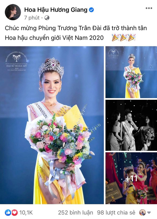 Động thái đầu tiên của Hương Giang sau khi Trân Đài chính thức đăng quang Tân Đại sứ Hoàn Mỹ 2020! - Ảnh 2.