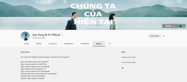 Kênh YouTube Sơn Tùng bỗng dưng bị giảm sub chóng mặt 1 ngày sau khi nói Thương em! - Ảnh 2. Kênh YouTube Sơn Tùng bỗng dưng bị giảm sub chóng mặt 1 ngày sau khi nói Thương em! - Ảnh 2.