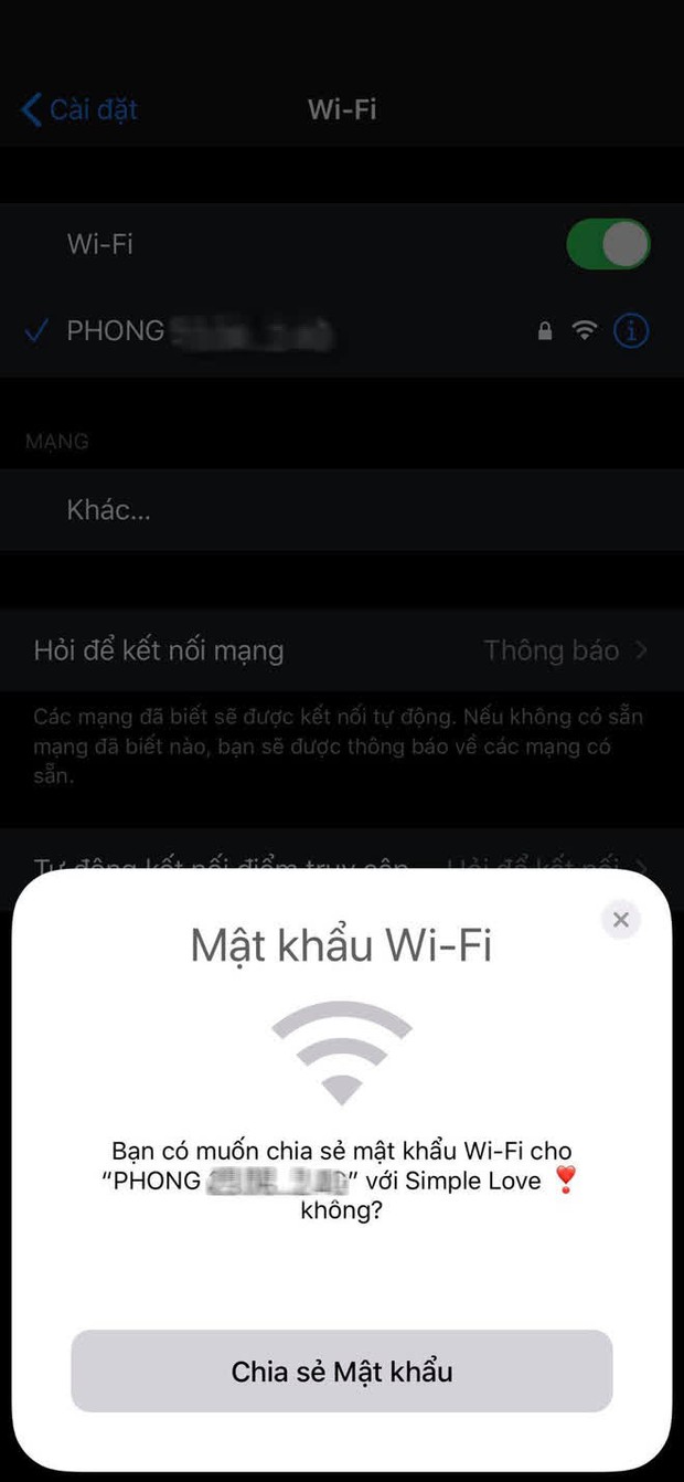 Cách chia sẻ Wi-Fi ngay và liền mà không cần nhập lại mật khẩu trên iPhone - Ảnh 1.