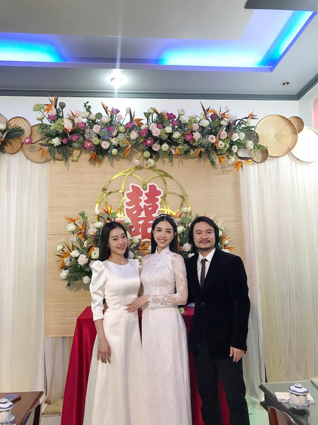 Cả dàn hậu đổ bộ đám cưới Thuý An: Cô dâu rạng ngời, Đỗ Mỹ Linh - Tiểu Vy diện áo bà ba thôi vẫn khoe đường cong nuột nà - Ảnh 9.