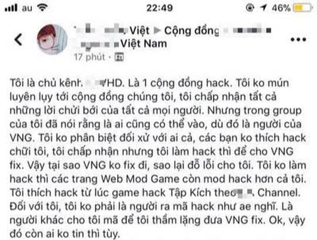 Tâm sự động trời của một hacker tôi làm tất cả để cho VNG fix và tình cảnh đau thương của game Việt hiện tại - Ảnh 1.