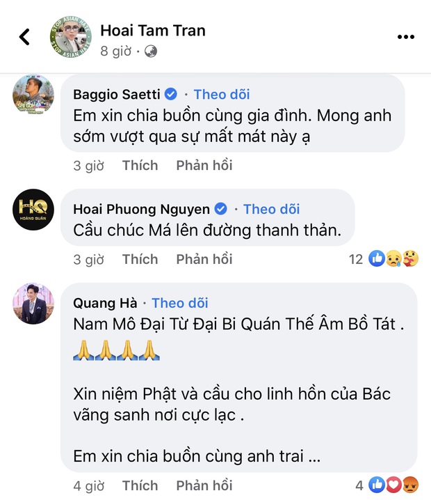 Đan Trường, Thuý Nga và loạt sao Việt gửi lời chia buồn khi mẹ ruột của nghệ sĩ Hoài Tâm qua đời - Ảnh 4. Đan Trường, Thuý Nga và loạt sao Việt gửi lời chia buồn khi mẹ ruột của nghệ sĩ Hoài Tâm qua đời - Ảnh 4.