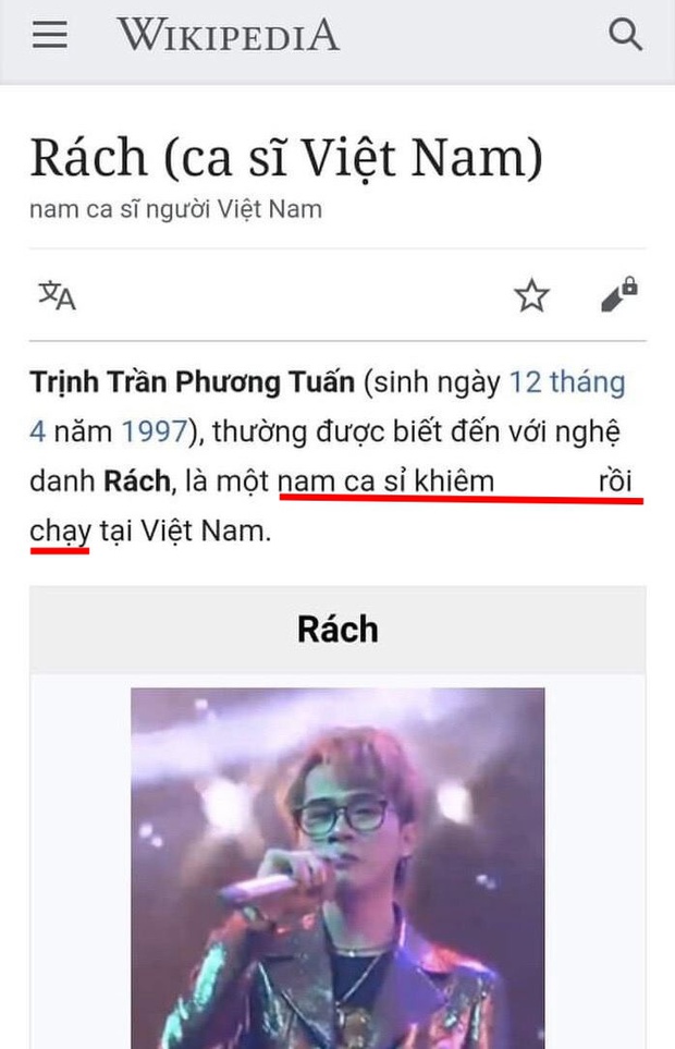 Scandal vẫn chưa nguôi ngoai: Jack liên tục bị đổi thông tin trên Wikipedia, còn có nội dung nhạy cảm 18+? - Ảnh 1. Scandal vẫn chưa nguôi ngoai: Jack liên tục bị đổi thông tin trên Wikipedia, còn có nội dung nhạy cảm 18+? - Ảnh 1.