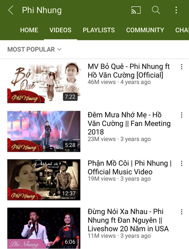 MV nhiều views nhất kênh YouTube cố NS Phi Nhung là sản phẩm đầu tiên cùng Hồ Văn Cường, bình luận gửi lời thương xót tăng hàng giờ - Ảnh 6. MV nhiều views nhất kênh YouTube cố NS Phi Nhung là sản phẩm đầu tiên cùng Hồ Văn Cường, bình luận gửi lời thương xót tăng hàng giờ - Ảnh 6.