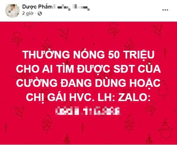 Nữ đại gia hứa thưởng nóng 50 triệu đồng cho ai tìm được số điện thoại của Hồ Văn Cường gây xôn xao MXH - Ảnh 1. Nữ đại gia hứa thưởng nóng 50 triệu đồng cho ai tìm được số điện thoại của Hồ Văn Cường gây xôn xao MXH - Ảnh 1.
