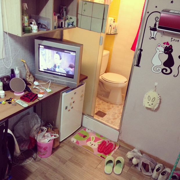 Nữ sinh review phòng trọ hộp diêm dành cho sinh viên nghèo ở Hàn Quốc: Giá 8 triệu/ tháng, chỉ rộng 3m2, toilet bên cạnh giường ngủ - Ảnh 1.