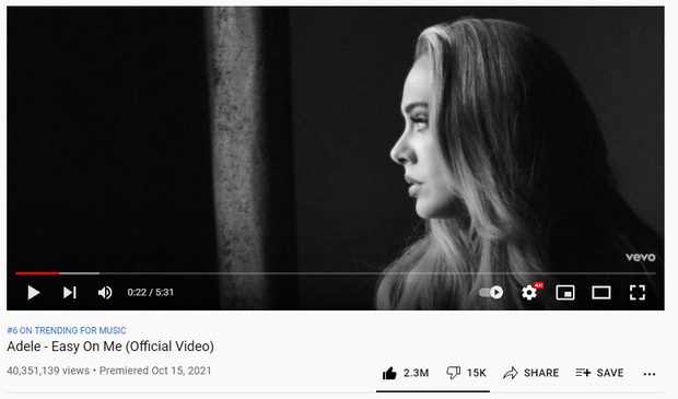 24h comeback của Adele: YouTube có thể thua các đại diện Kpop nhưng lượt stream thì đừng hòng đọ lại chị! - Ảnh 1. 24h comeback của Adele: YouTube có thể thua các đại diện Kpop nhưng lượt stream thì đừng hòng đọ lại chị! - Ảnh 1.