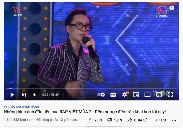 Rap Việt mùa 2 vừa khai hỏa đã leo thẳng top 1 trending YouTube nhưng không phải tập 1 mới lên sóng? - Ảnh 1. Rap Việt mùa 2 vừa khai hỏa đã leo thẳng top 1 trending YouTube nhưng không phải tập 1 mới lên sóng? - Ảnh 1.