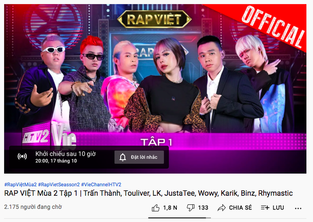 Rap Việt mùa 2 vừa khai hỏa đã leo thẳng top 1 trending YouTube nhưng không phải tập 1 mới lên sóng? - Ảnh 7. Rap Việt mùa 2 vừa khai hỏa đã leo thẳng top 1 trending YouTube nhưng không phải tập 1 mới lên sóng? - Ảnh 7.