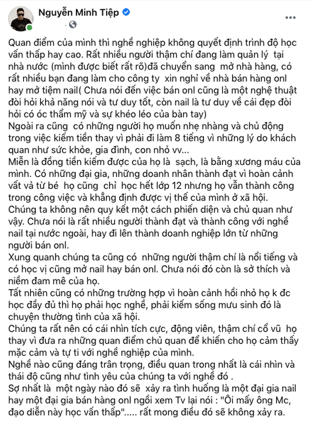 Minh Tiệp phản pháo phát ngôn của đạo diễn Lê Hoàng về phụ nữ bán hàng online: Không nên quy kết phiến diện và chủ quan như vậy - Ảnh 3. Minh Tiệp phản pháo phát ngôn của đạo diễn Lê Hoàng về phụ nữ bán hàng online: Không nên quy kết phiến diện và chủ quan như vậy - Ảnh 3.