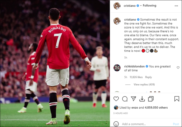 Ronaldo trải lòng sau trận thua nhục nhã của MU, đáng chú ý là câu chốt đầy ẩn ý - Ảnh 1. Ronaldo trải lòng sau trận thua nhục nhã của MU, đáng chú ý là câu chốt đầy ẩn ý - Ảnh 1.