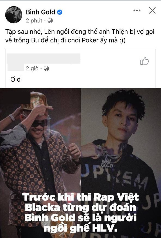 Bình Gold bất ngờ thông báo sẽ ngồi thay chỗ Rhymastic tại Rap Việt mùa 2? - Ảnh 1. Bình Gold bất ngờ thông báo sẽ ngồi thay chỗ Rhymastic tại Rap Việt mùa 2? - Ảnh 1.