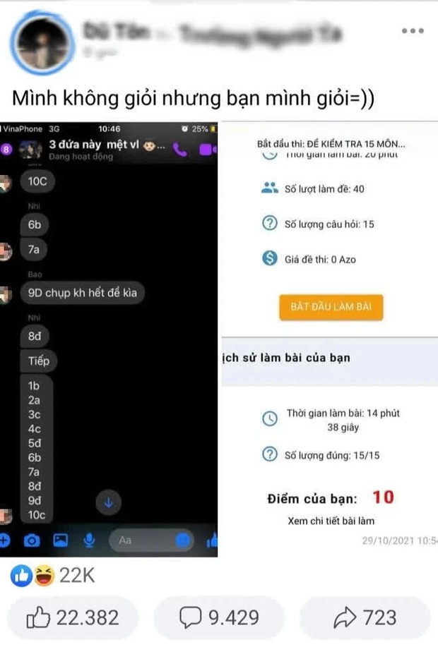 Nữ sinh thi online chỉ mất 14 phút mà được 10 điểm, dân tình xem kỹ bài làm mà tức anh ách - Ảnh 1. Nữ sinh thi online chỉ mất 14 phút mà được 10 điểm, dân tình xem kỹ bài làm mà tức anh ách - Ảnh 1.