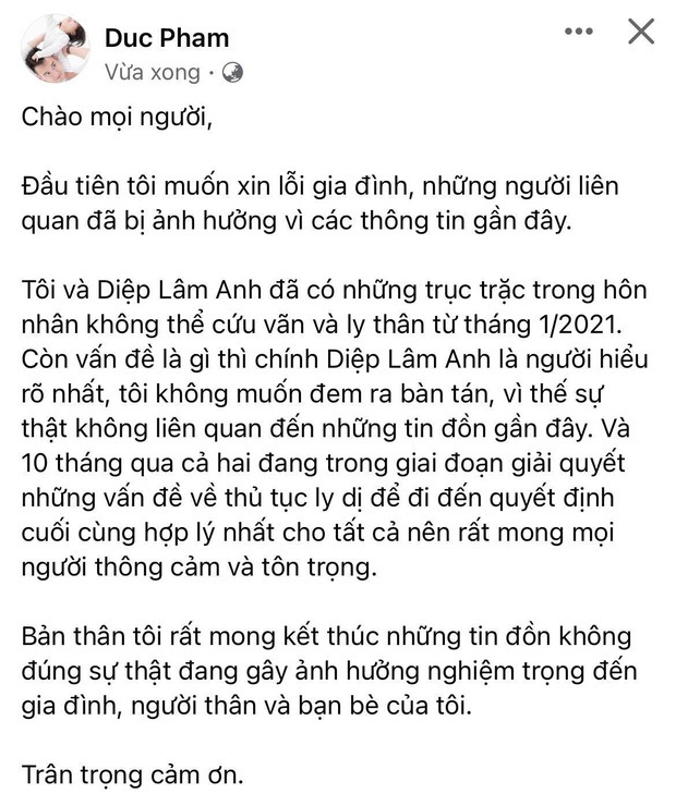 Trước khi chồng xác nhận ly thân, phía Diệp Lâm Anh đã khẳng định chắc nịch: Diệp Lâm Anh hiện vẫn đang sống hạnh phúc - Ảnh 2. Trước khi chồng xác nhận ly thân, phía Diệp Lâm Anh đã khẳng định chắc nịch: Diệp Lâm Anh hiện vẫn đang sống hạnh phúc - Ảnh 2.