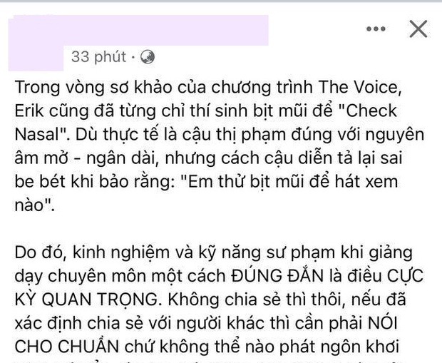 Erik từng thị phạm bịt mũi để sửa giọng nasal nhưng Võ Hạ Trâm khẳng định: Đó không phải cách đúng - Ảnh 6. Erik từng thị phạm bịt mũi để sửa giọng nasal nhưng Võ Hạ Trâm khẳng định: Đó không phải cách đúng - Ảnh 6.