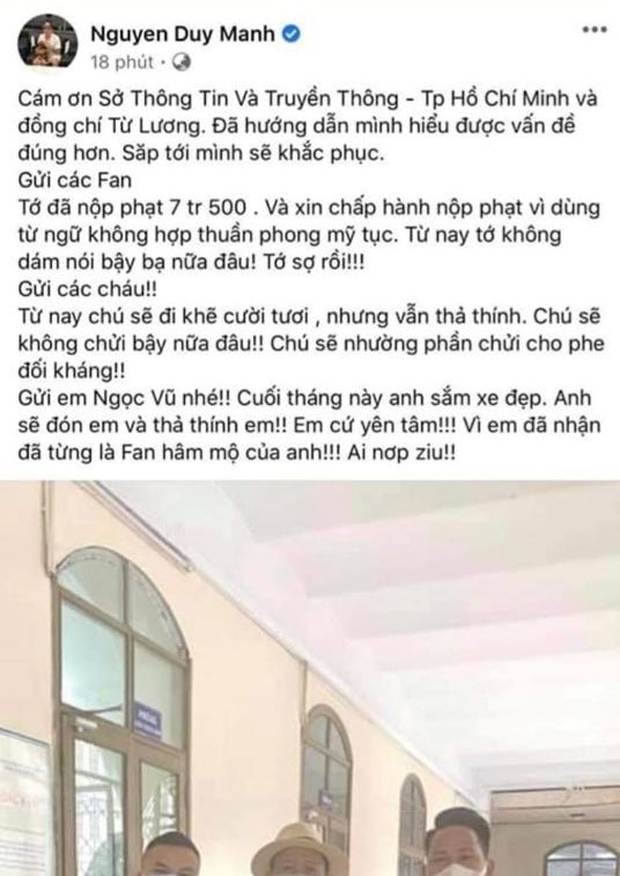 Sau loạt phát ngôn gây sốc, trang cá nhân và fanpage Duy Mạnh bất ngờ “bay màu” - Ảnh 5. Sau loạt phát ngôn gây sốc, trang cá nhân và fanpage Duy Mạnh bất ngờ “bay màu” - Ảnh 5.
